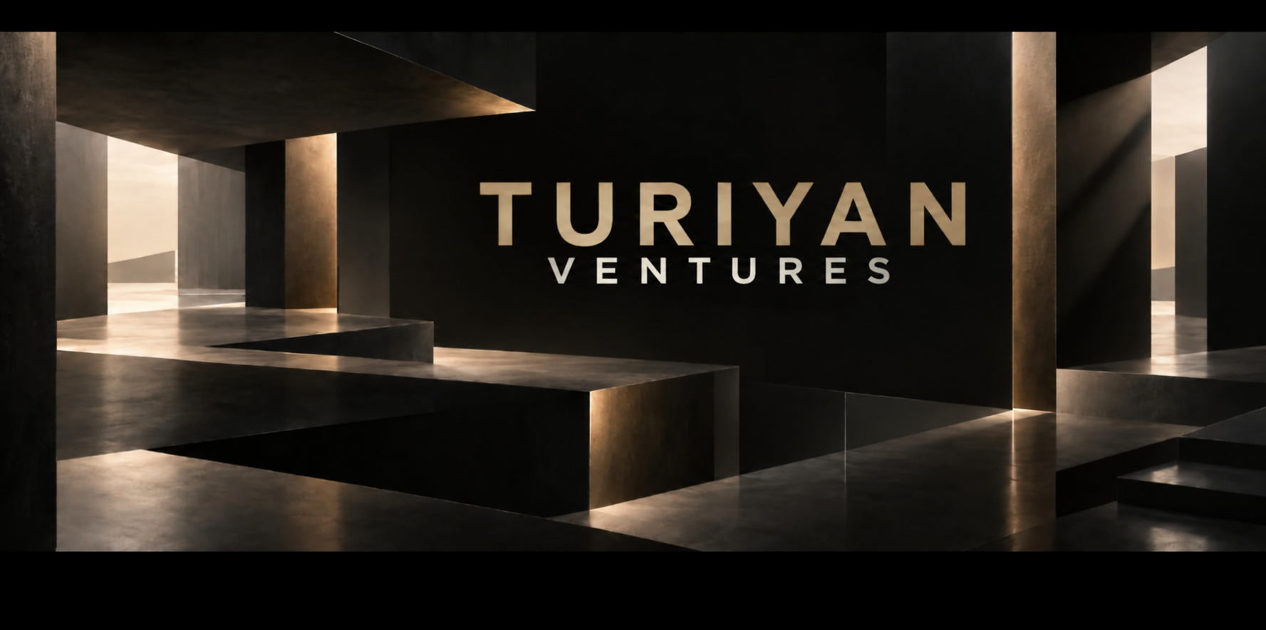 Turiyan Ventures within a dark architectural landscape